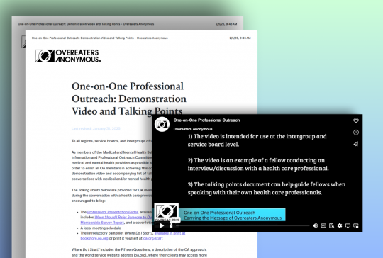 New Resource: One-on-One Professional Outreach: Demonstration Video and Talking Points