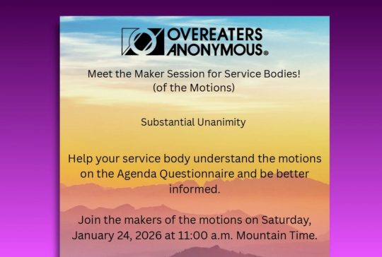 Meet the Maker Session January 24; Upcoming Deadlines for World Service Business Conference 2026