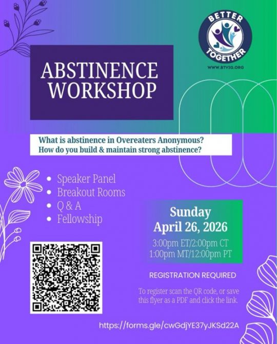 Abstinence Workshop - How do you build & maintain strong abstinence? - April 26, 2026