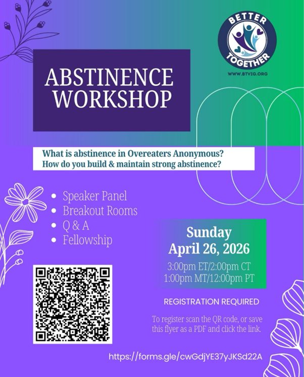 Abstinence Workshop - How do you build & maintain strong abstinence? - April 26, 2026