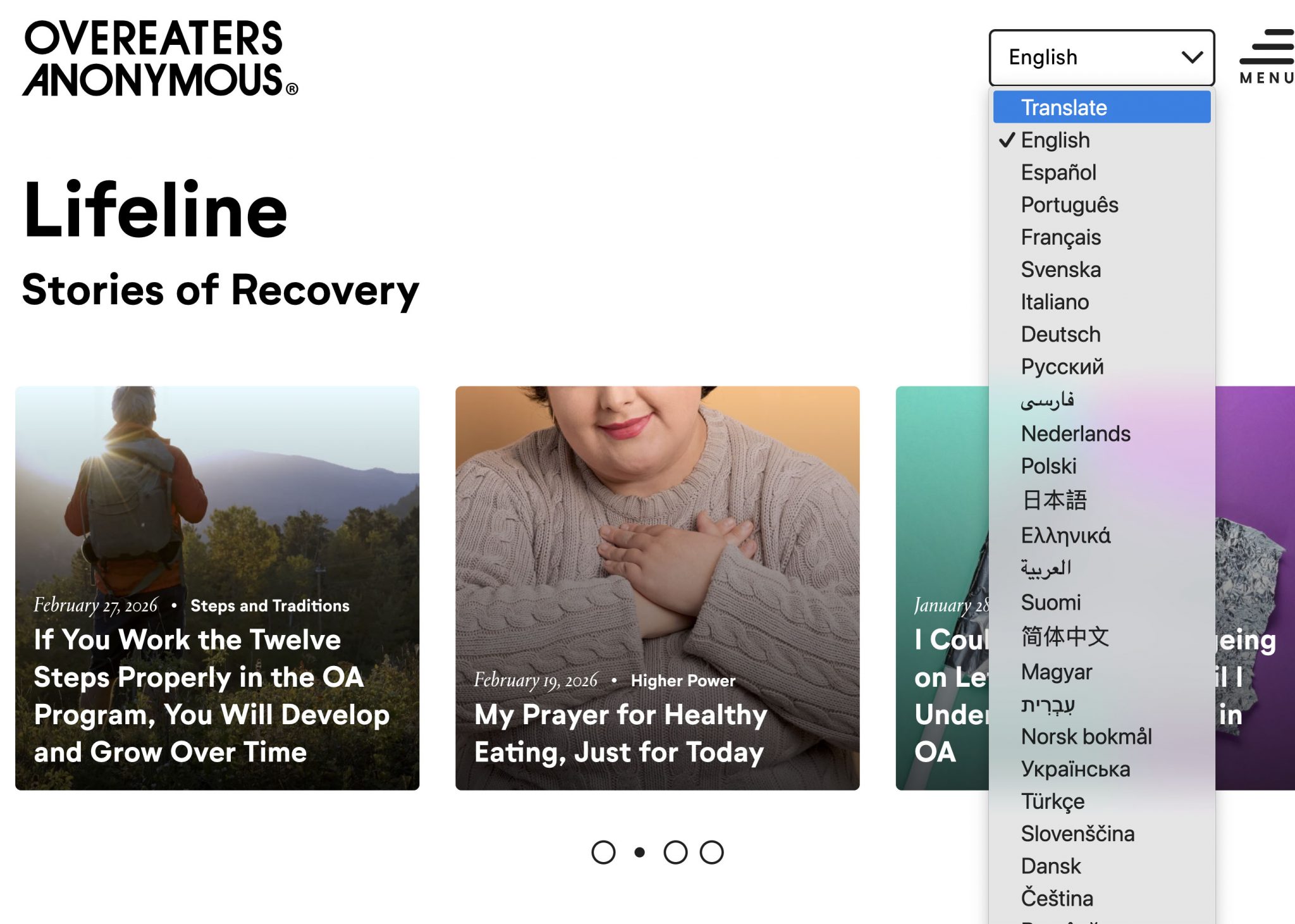 Lifeline Accepts Submissions in All Languages – Overeaters Anonymous