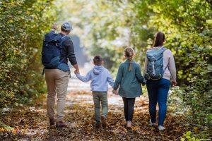 Dad on a walk with his family.