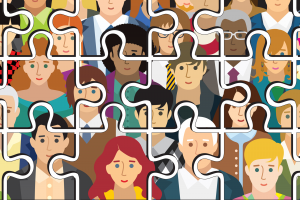 A puzzle image of OA members fitting together.