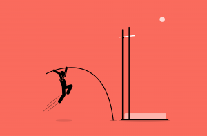 In pole vaulting, using a tool makes the impossible possible.