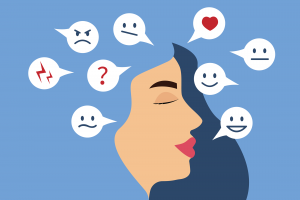 Turning away from old, harmful thoughts and feelings to self-love and acceptance.